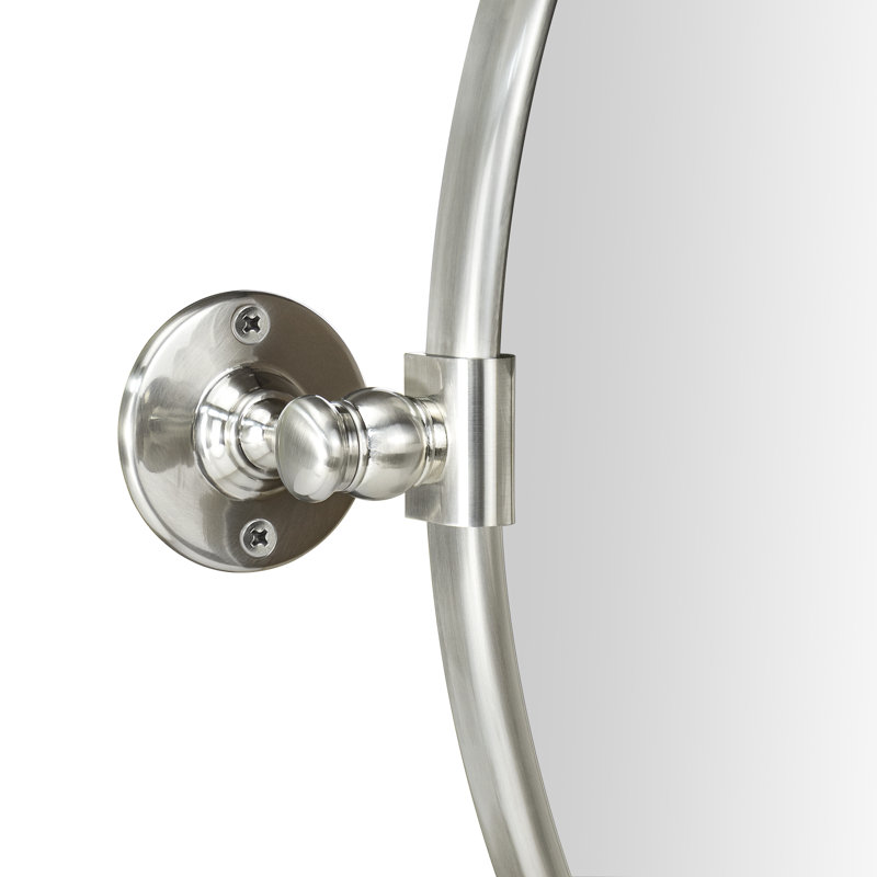 Miroir de salle de bain mural Luecinda, Nickel brossé, 24 po x 24 po