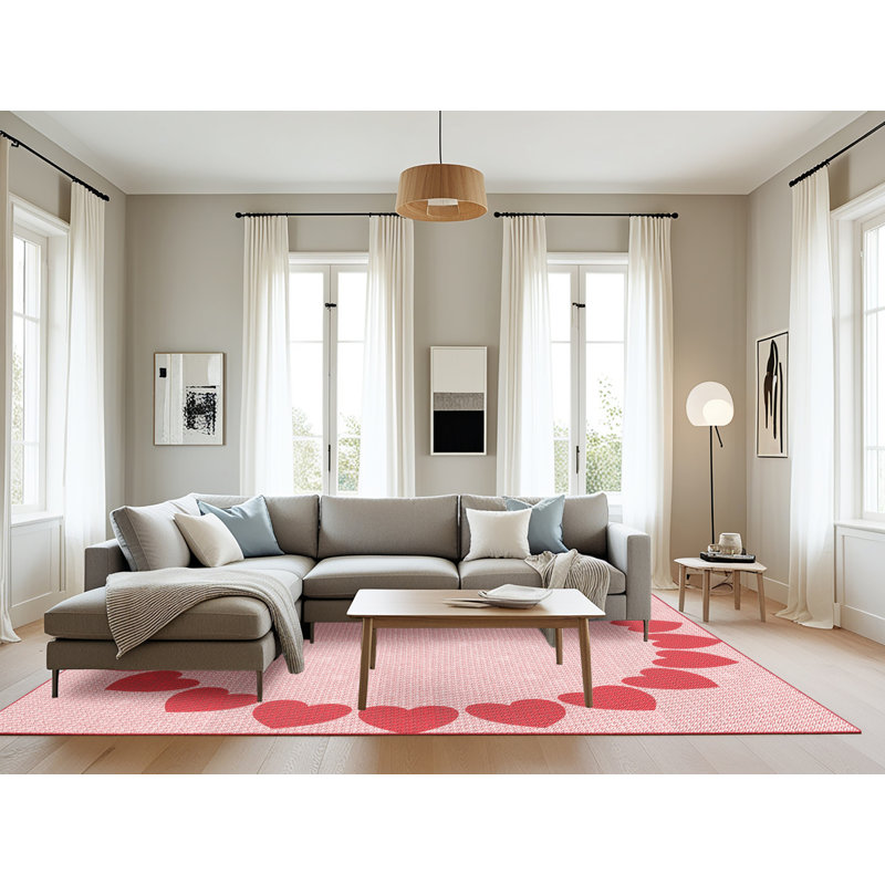 Tapis rose en laine, Rectangle 8 pi x 12 pi