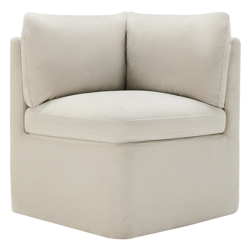Chaise d'angle Alayaa, Velours performance plage Bella