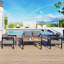 Ensemble de canapé d'extérieur en fer multi-personnes avec table, décoration en rotin, imperméable, antirouille, adapté au jardin, à la pelouse-602027238