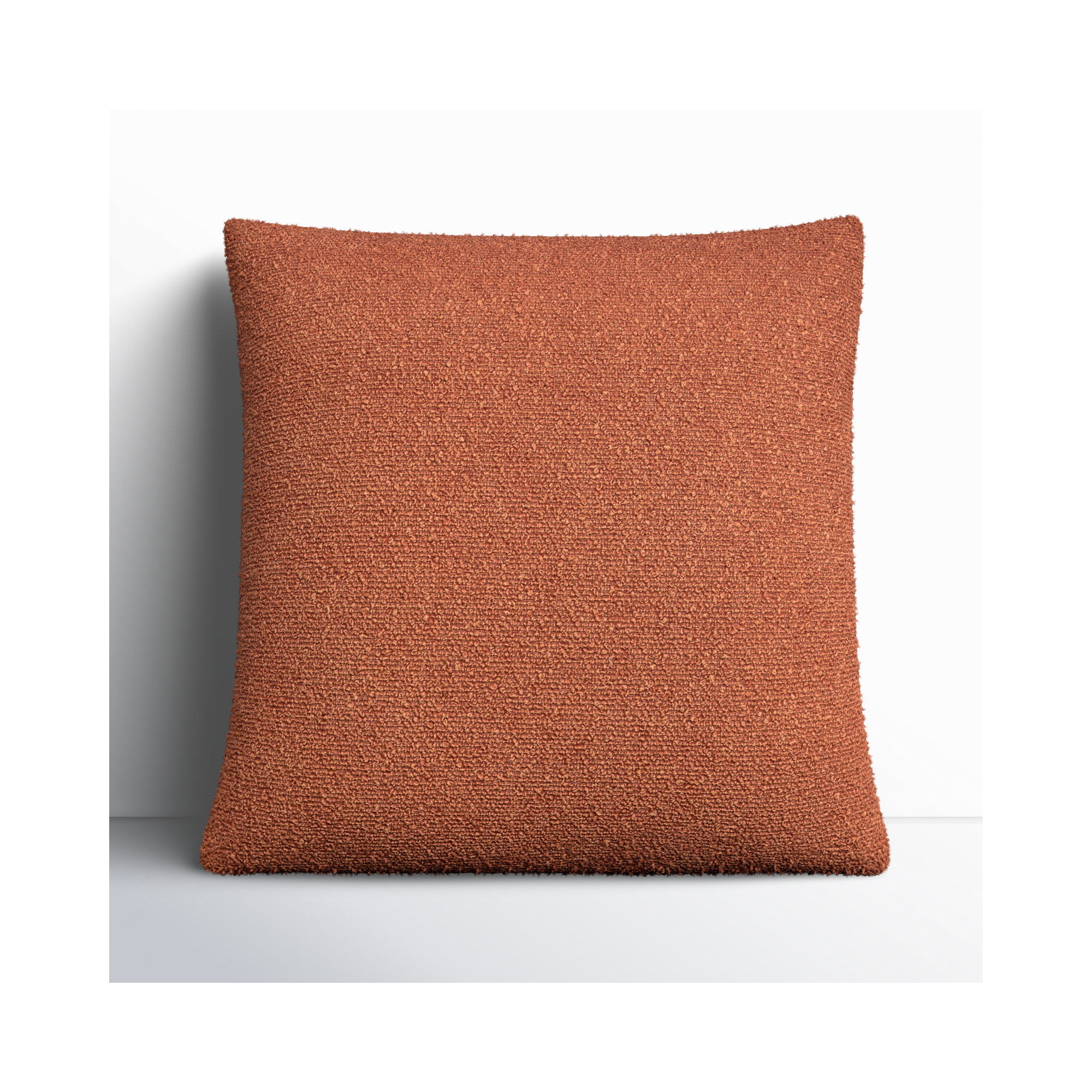 Amalfi Boucle Throw Pillow, 18" x 18", Rust, Down