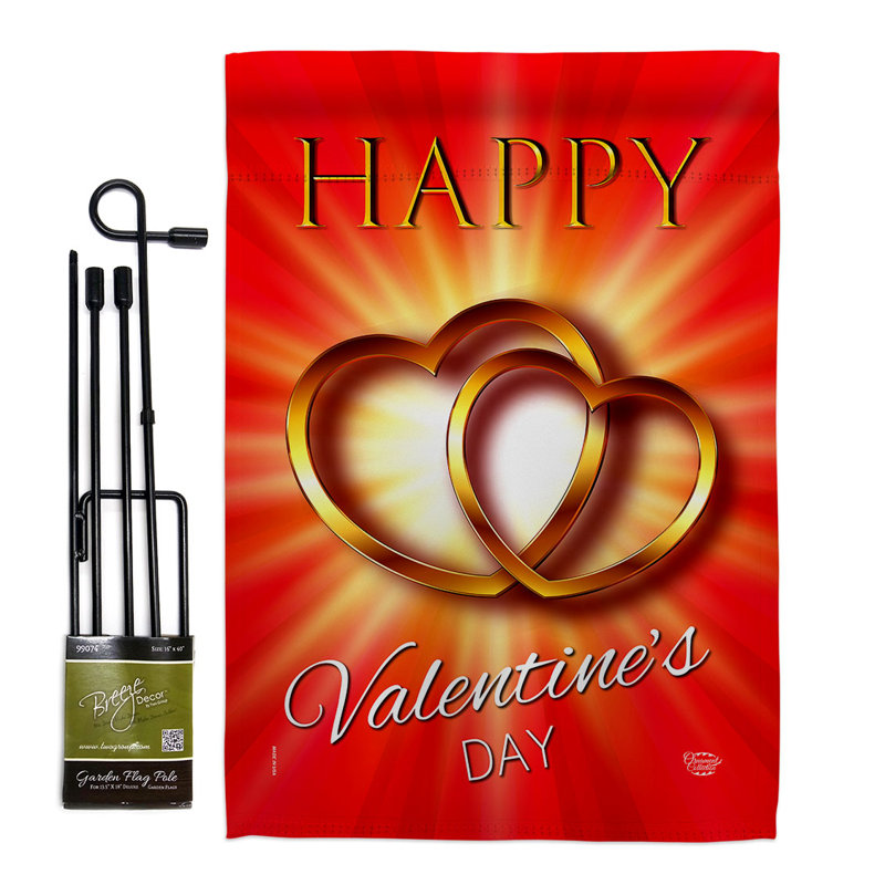 Ensemble de drapeaux en polyester 18 po x 13 po Valentines
