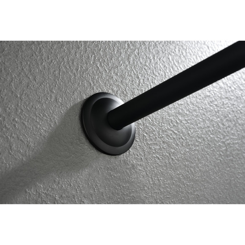 Shower Arm In Matte Black Stainless Steel, Easy To Install And Clean, Assures Stable Showerhead Attachment Steel Black, , Securely Connects