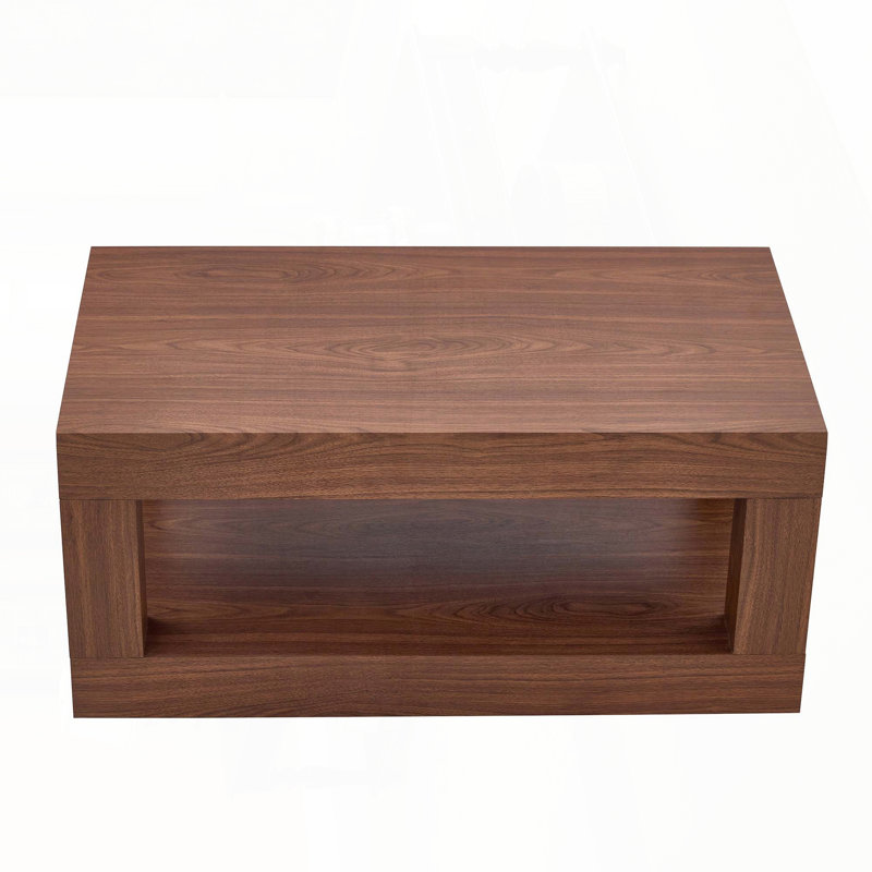 2-Tier Rectangular Coffee Table with Open Storage Shelf – Modern MDF