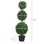 Banasky Set of 2 Decorative Artificial Plants Boxwood Trees in Pot, Green