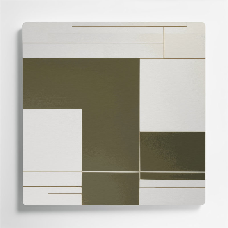 Minimalism 52 Beige Metal Wall Art, 12" H x 12" W