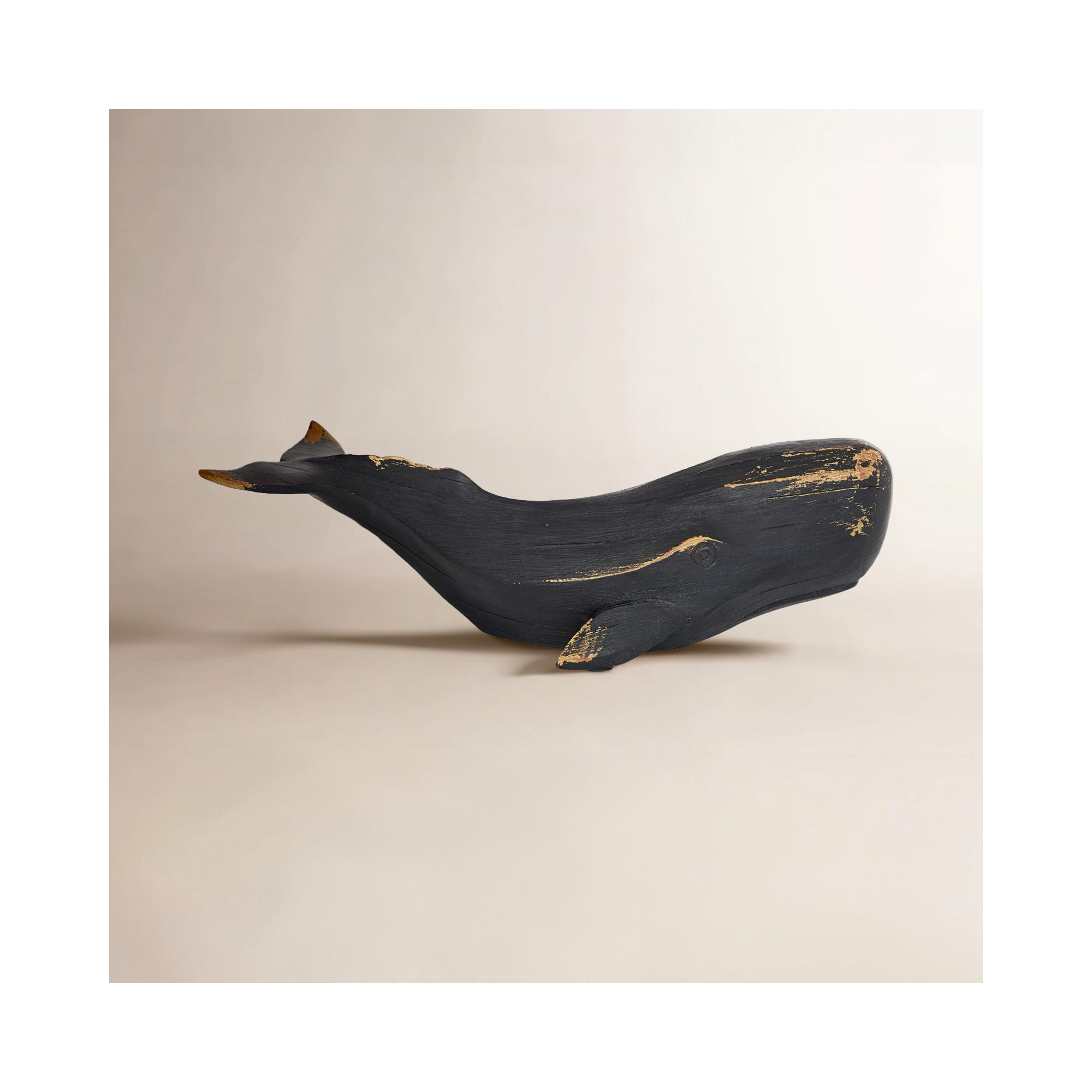 Ruthanne Rhonda Polyresin Whale Sculpture, 4" H x 18.11" W x 5.05" D