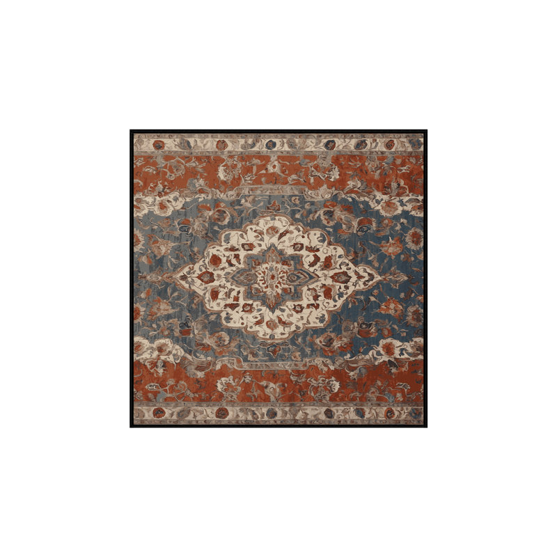 Machine Washable Brown Area Rug, Square 6'