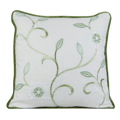 Bedazzle Embroidered Feather Reversible Throw Pillow