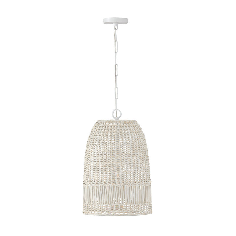Luminaire suspendu en pot 1 lumière Hasley, Blanc