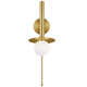 Allegra Single Light Glass Steel Dimmable Plug-in Swing Arm Sconce