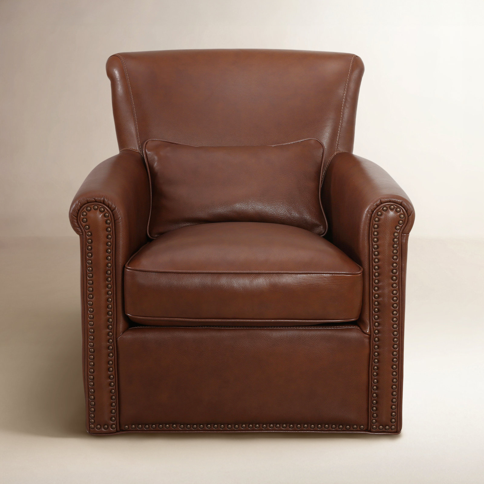 Addis Genuine Leather Swivel Club Chair