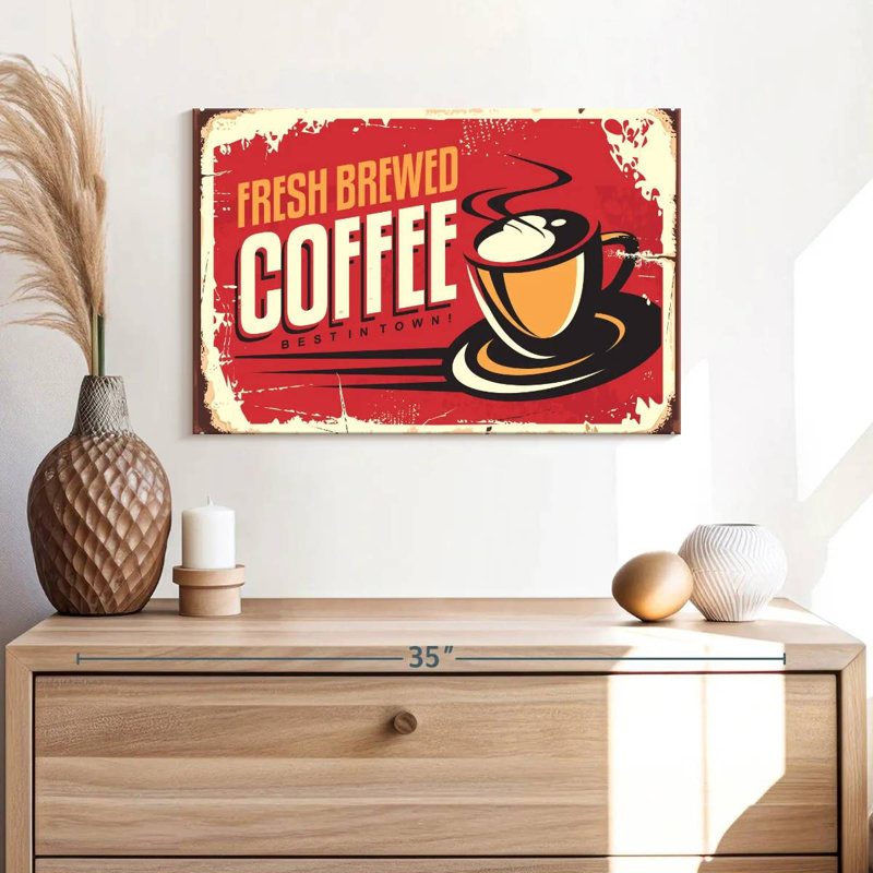 Plaque murale «Fresh Brewed Coffee», H 16 po x l 24 po