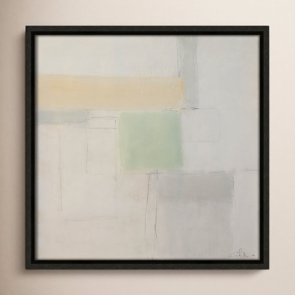 Powder Room Whispers-I by - Floater Frame Print on Canvas, Espresso Framed, 13.5" H x 13.5" W x 2" D