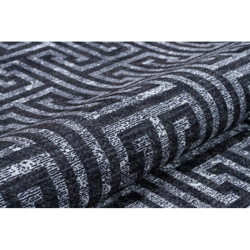 Tapis gris lavable Finleyville, Rectangle 3 pi 3 po x 6 pi 7 po