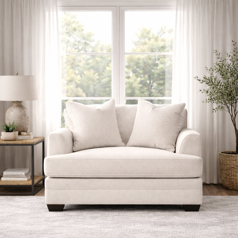 Chaise et demi rembourrée Edan, Bayou flamme, toile