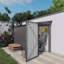 Remise de rangement extérieure en métal durable avec toit ventilé pour la cour et le jardin