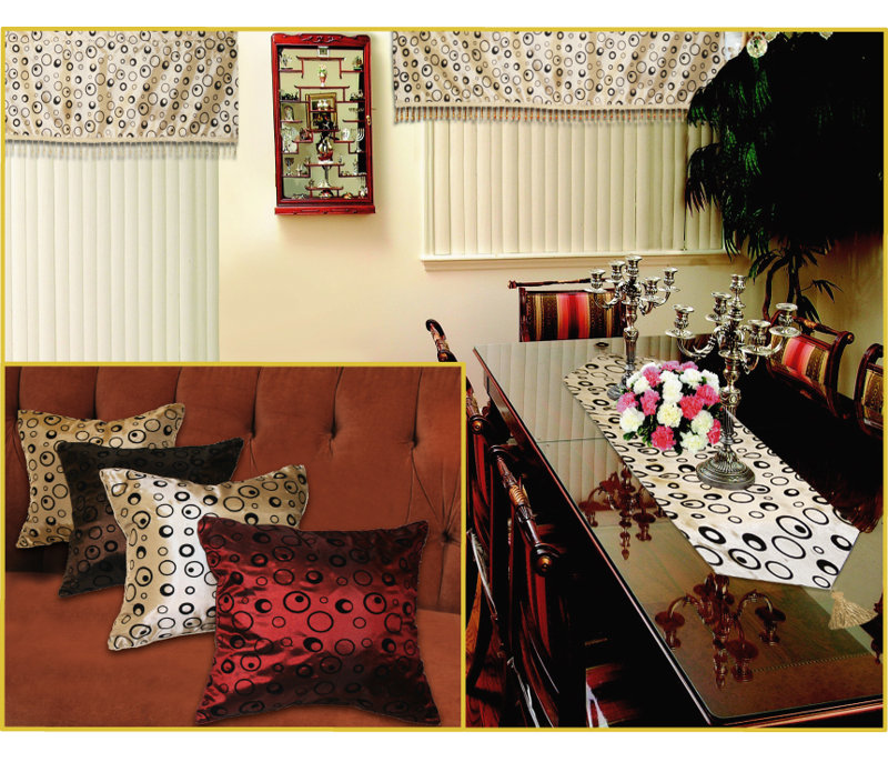 Jupe de rideau 60 po Silky Bombay Design, Beige