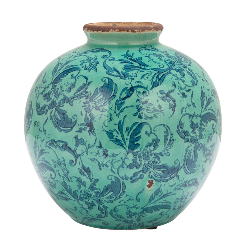 Vase en terre cuite Dolohov, Bleu / bleu sarcelle