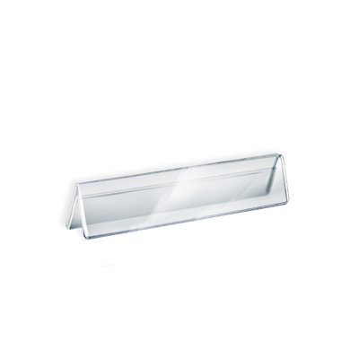 Porte-affiche et plaque signalétique en acrylique transparent à deux côtés de style tente, taille: l 11 po x H 2 po de chaque côté, paquet de 10