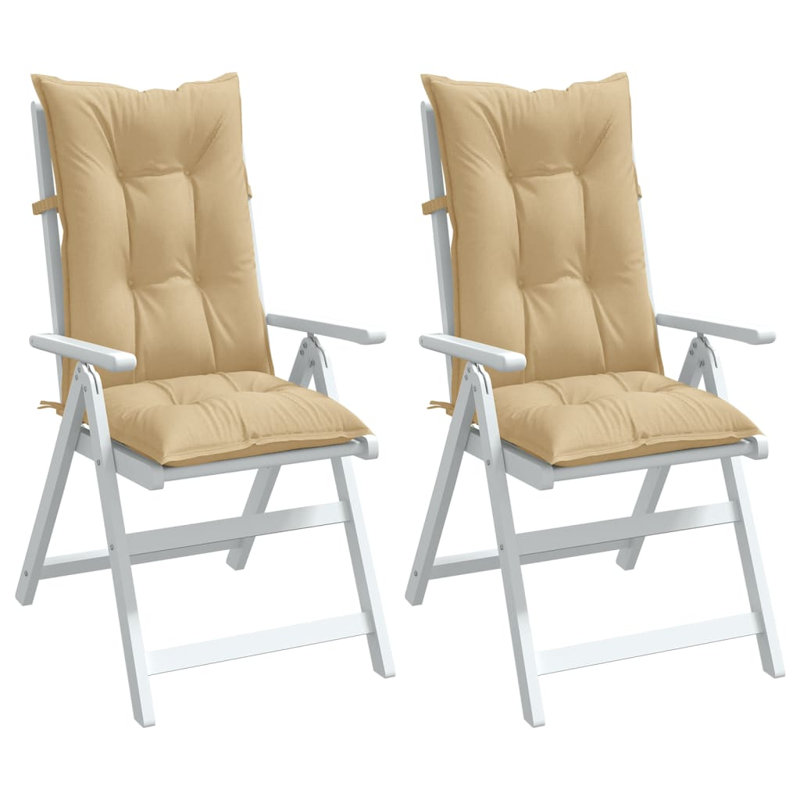 Coussins de chaise à dossier haut 2 pièces Ebern Designs 47,2 po x 19,7 po x 2,8 po, Mélange beige