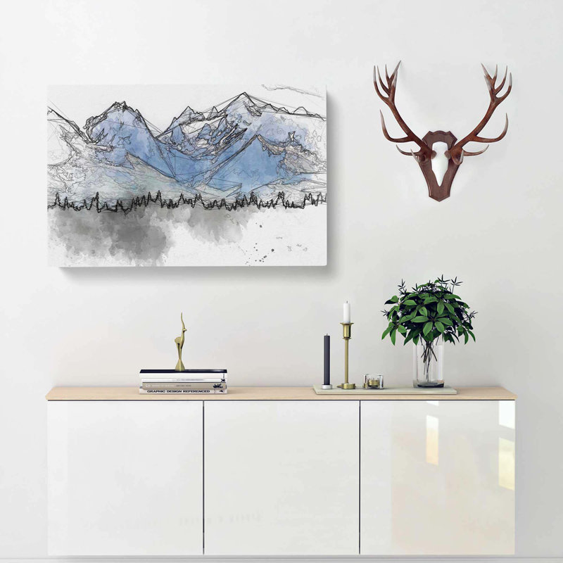 Rocky Mountains In Alaska In Abstract - Wrapped Canvas Print, 40cm H x 60cm W x 3cm D
