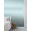 Rouleau de papier peint 33 pi x l 20,5 po aquamarine géométrique Drewry-617074123