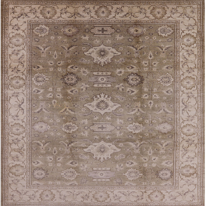 Tapis oriental brun Chrissie, Carré 3 pi