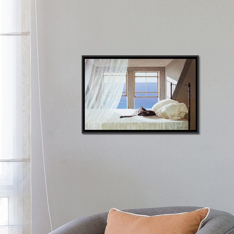 « nap time », reproduction de photo sur toile, H 18 po x l 26 po x P 1,5 po, Toile avec cadre noir