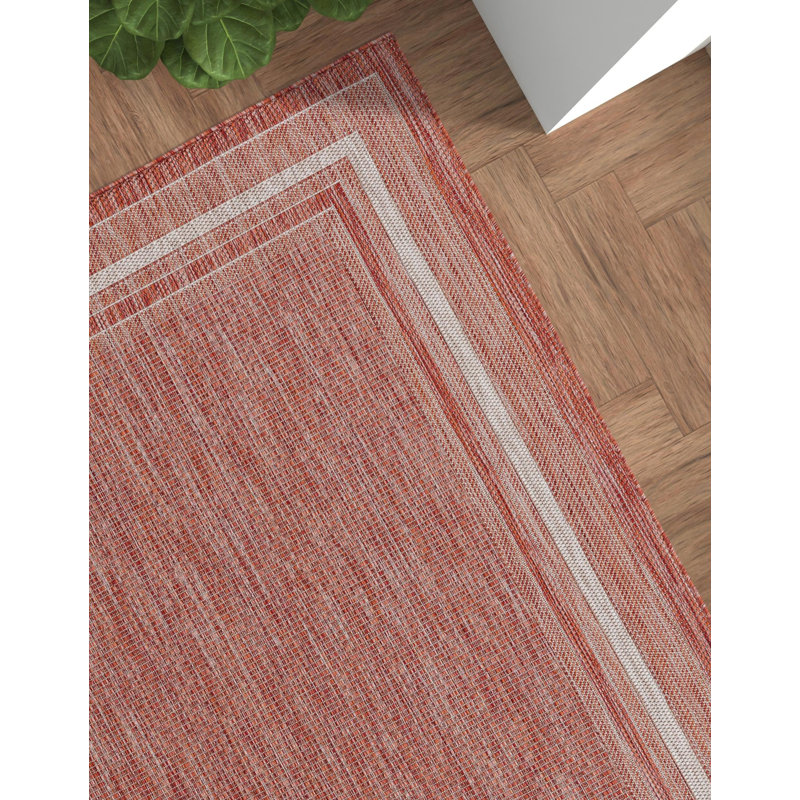 Tapis intérieur / extérieur Sevinc, Rouge, Rectangulaire 6 pi 1 po x 9 pi