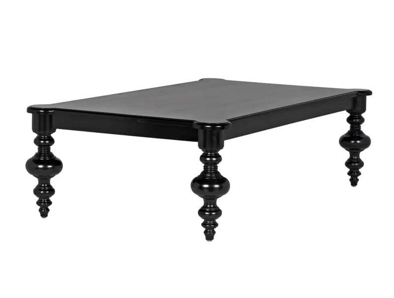 Graff Solid Wood Coffee Table, Hand Rubbed Black