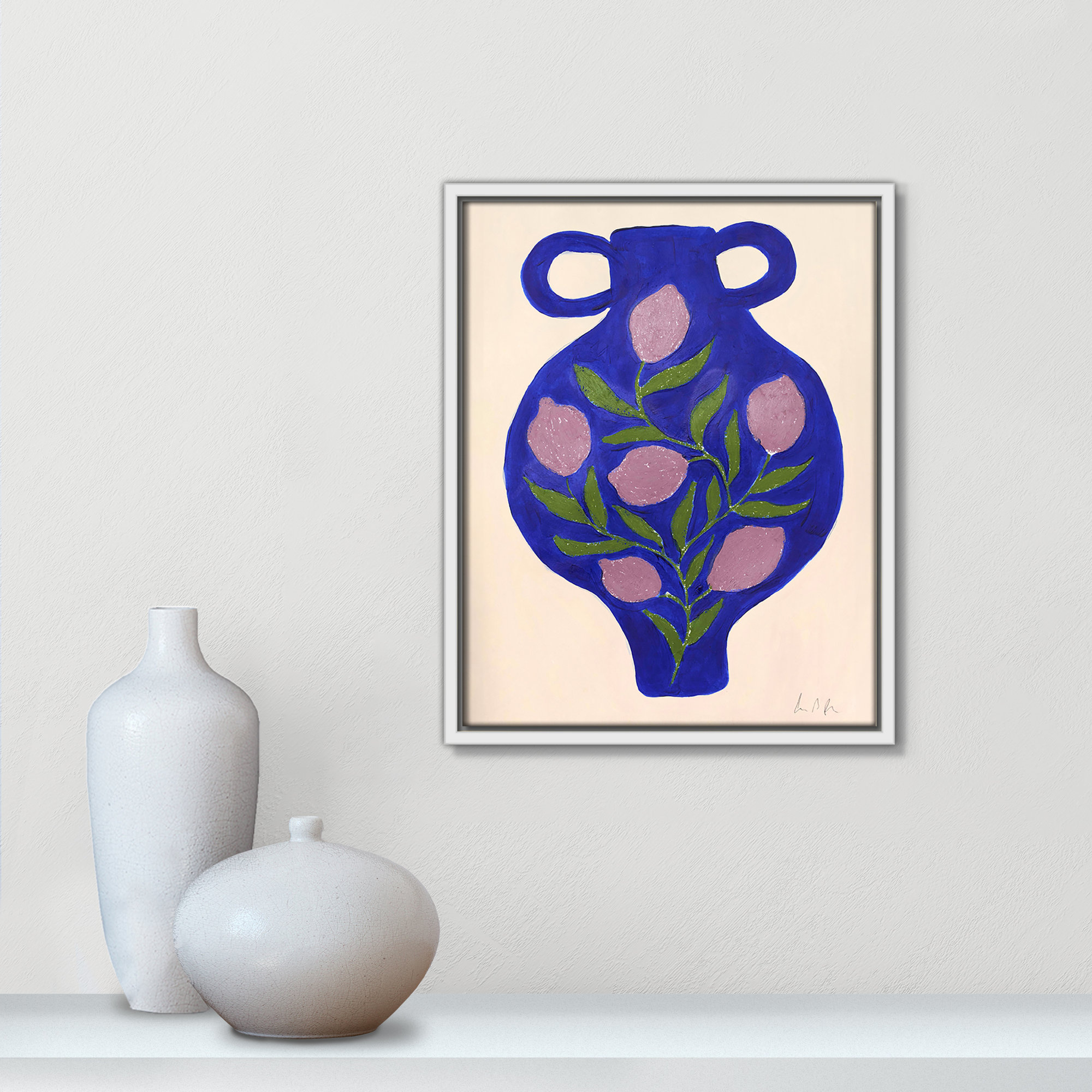 Vase No. 03 Print by Camilla Bergqvist, 15.5" H x 12.5" W, White