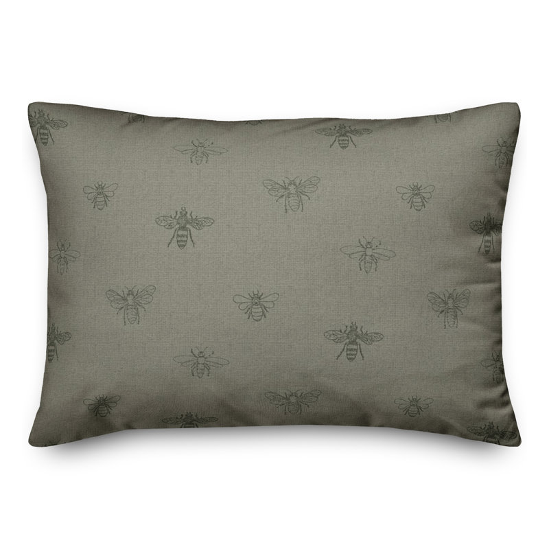 Polyester/Polyester Blend Lumbar Rectangular Pillow Cover & Insert, Green