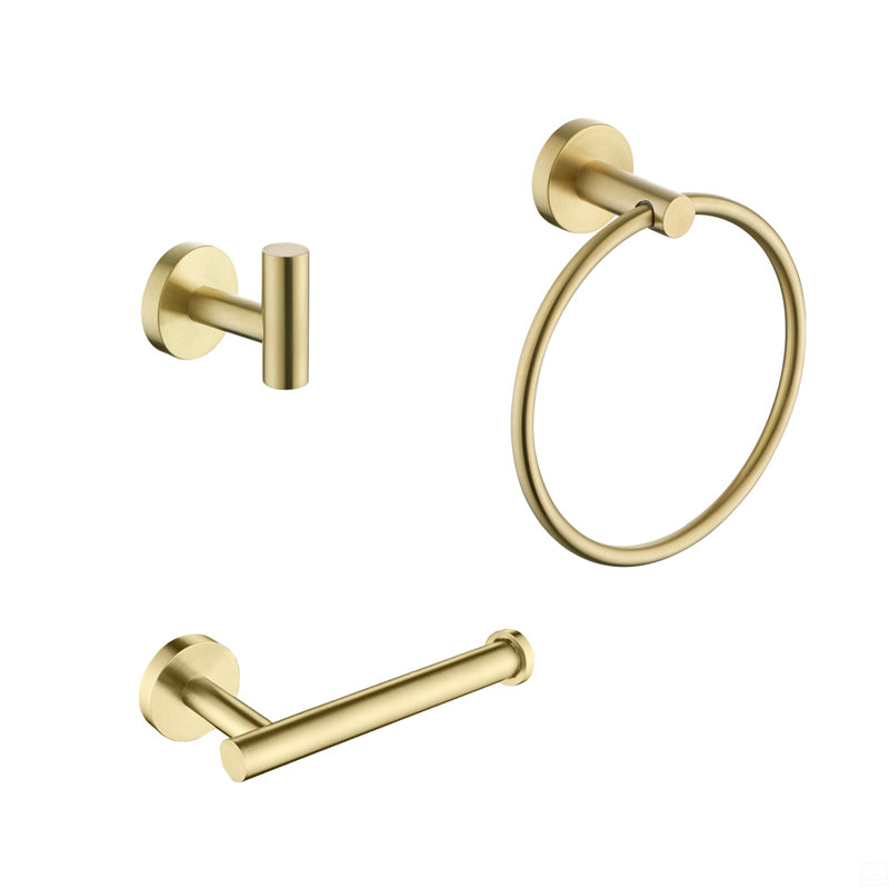 Ensemble de quincaillerie de salle de bain 3 pièces, Or brossé