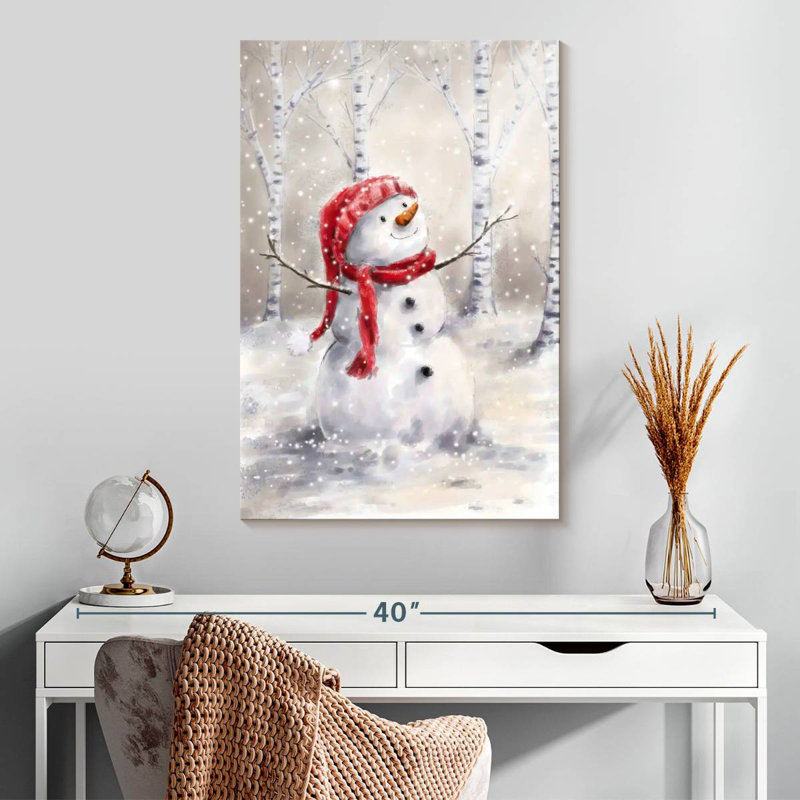 Bonhomme de neige en bois, H 30 po x l 20 po