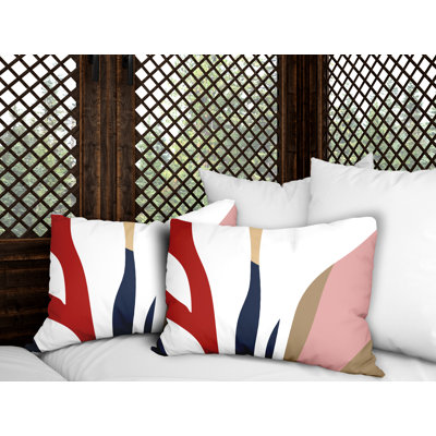 Embroidered Outdoor Reversible Throw Pillow