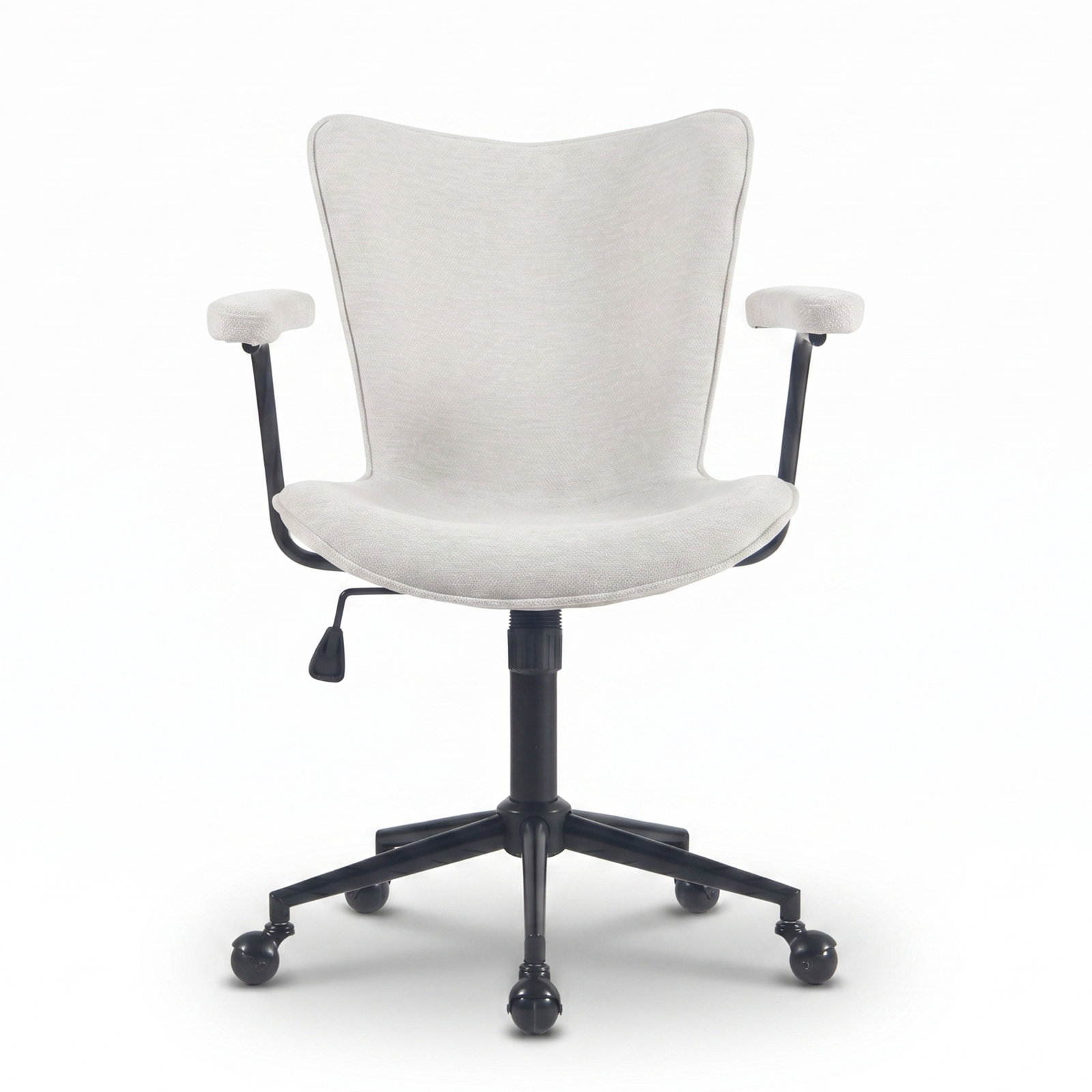 Fabric Office Chair Adjustable Swivel Task Chair With Padded Armrests Comfortable Desk Chair For Home Office Vanity Room