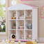 Étagère de rangement en forme de maison avec neuf compartiments de rangement, étagère de rangement à trois couches avec design à blocs de couleurs-172017551