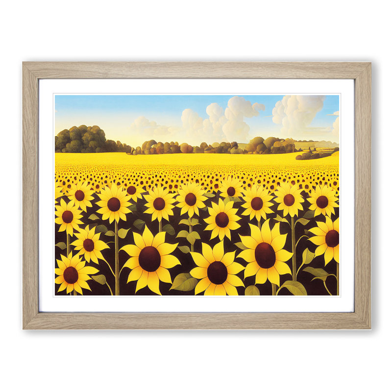 Glorious Sunflower Field - Framed Print