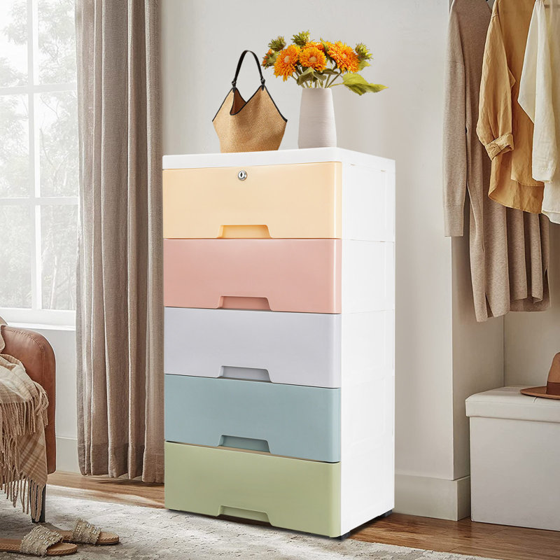 Meuble de rangement en plastique avec 5 tiroirs
