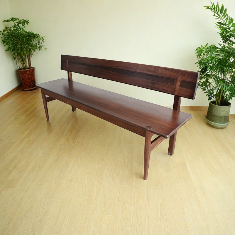 Banc en bois massif Wabi-Sabi, Noyer