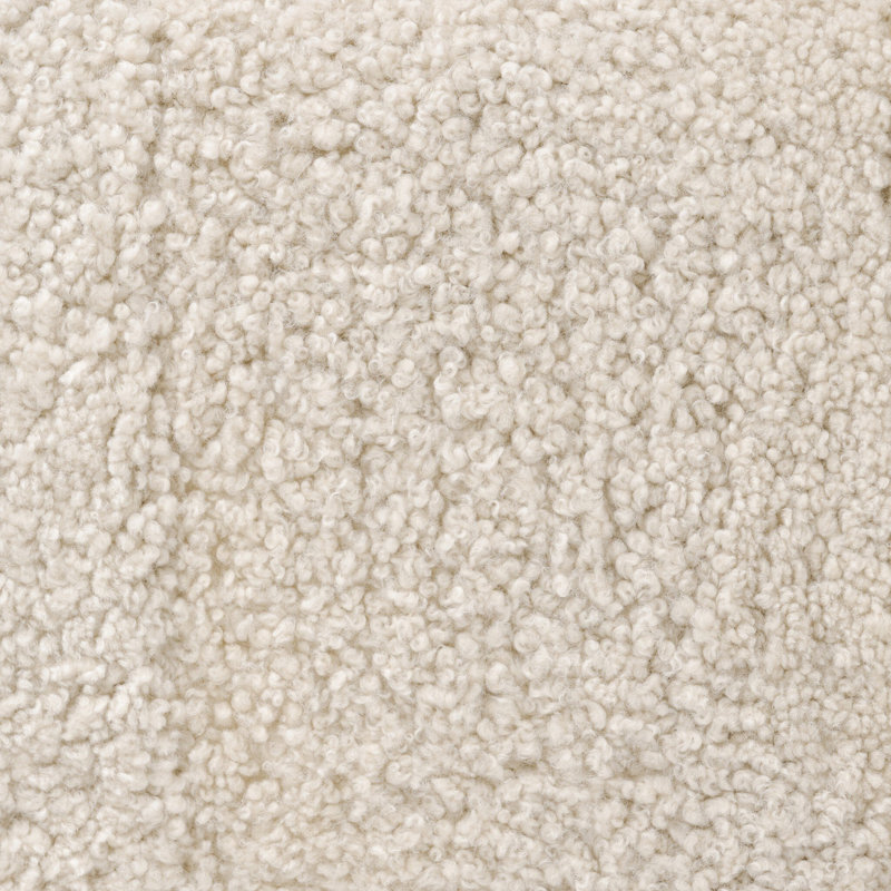Oslo Ottoman, Beige Shearling, Worn Oak
