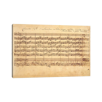 The Brandenburg Concertos, No.5 D-Dur, 1721 by Johan Sebastian Bach - Wrapped Canvas Painting