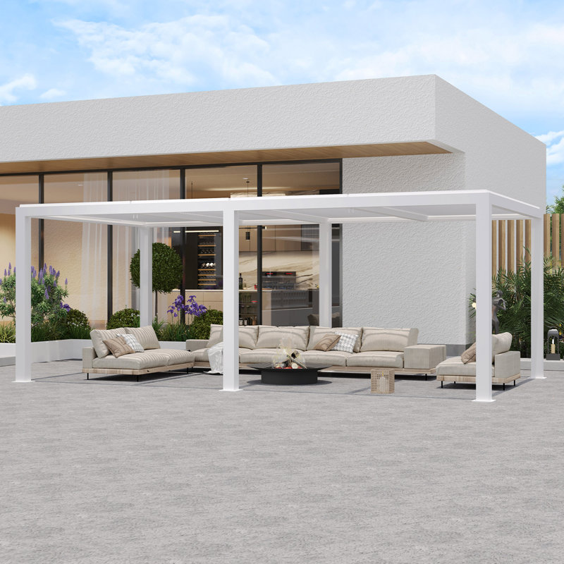 6m x 3.5m Aluminum Pergola, White