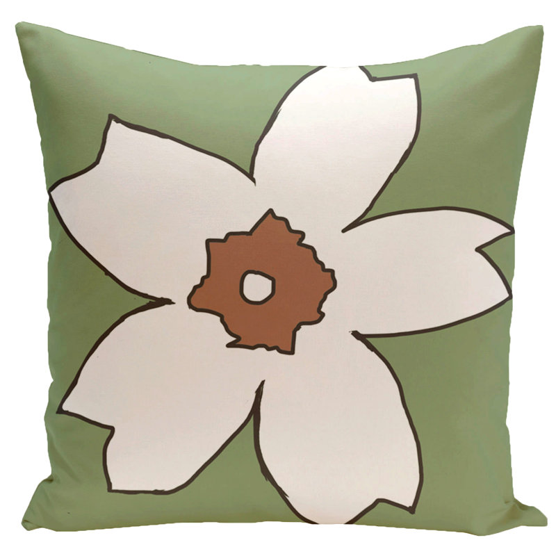 Housse de coussin carrée/insert, H 18 po x l 18 po, Édamame / Hu Poo