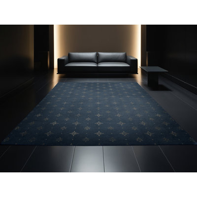 Tapis gris moelleux moelleux à motif abstrait moderne et contemporain Farrer
