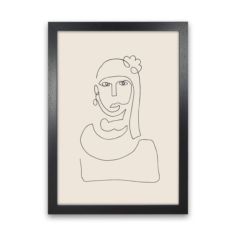 Picasso Line Bust - Print, 42cm H x 29.7cm W x 4cm D, Wrapped Canvas