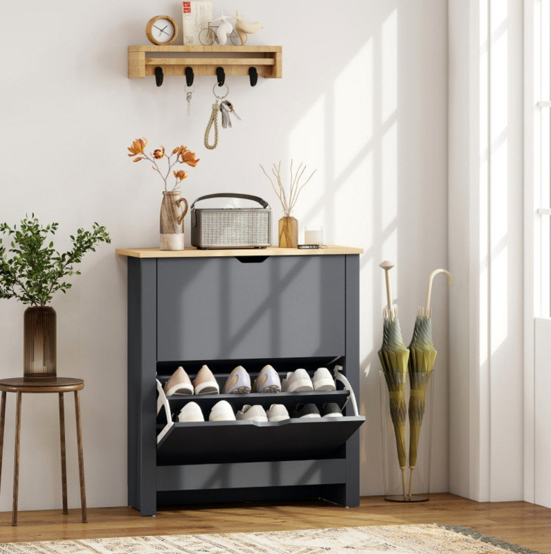12 Pair Flip Down Shoe Storage