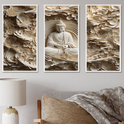 Simple bouddhisme statue I - ensemble d'art mural sur toile bouddhisme