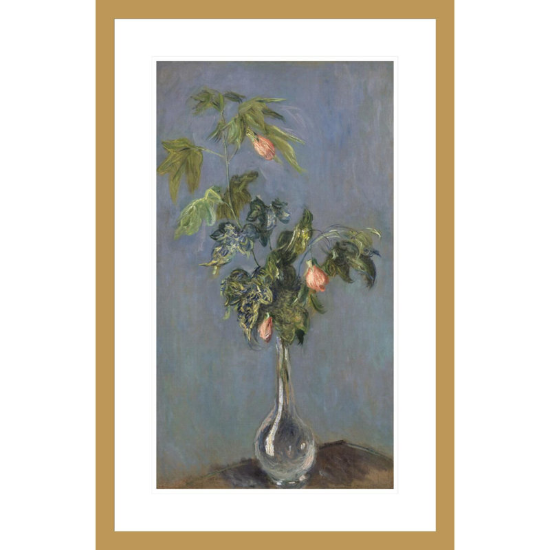 «Flowers in a Vase» par Claude Monet, impression giclée encadrée, H 29,5 po x l 19,26 po